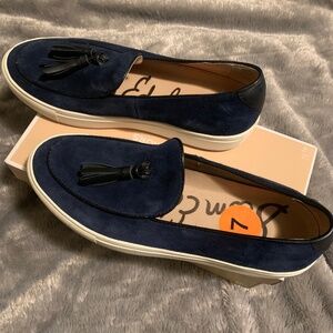 Blue loafers